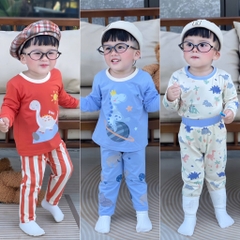 SET 3 BỘ DÀI KHỦNG LONG TONE CAM XANH BE BÉ TRAI SẴN (SALE 150k)
