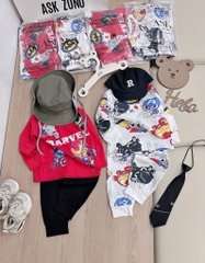 SET 2 BỘ DÀI IRONMAN MARVAL ĐEN ĐỎ GHI BÉ TRAI SẴN