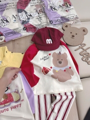 SET 2 BỘ DÀI QUẦN SỌC GẤU BEAR PUPPY BÉ GÁI SẴN