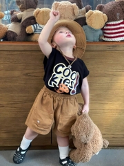 SET ÁO ĐEN QUẦN NÂU BÉ TRAI(XẢ 65k)