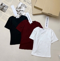 SET 3 ÁO ZIP CỔ TIM ĐEN TRẮNG ĐỎ NỮ