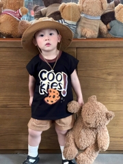 SET ÁO ĐEN QUẦN NÂU BÉ TRAI(XẢ 65k)