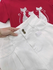 SET JEANS LI 2 LỚP MIX ÁO ĐỎ MÈO NỮ SẴN