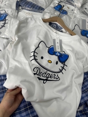 SET BỘ ÁO TRẮNG MÈO QUẦN KẺ XANH NỮ (SALE 105K)