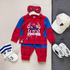 SET BỘ COTTON DÀI NHỆN SPIDER - MAN KÈM MẶT NẠ 2M CHO BÉ TRAI