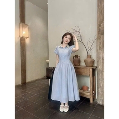 VÁY XOÈ NHẸ CỔ TRẮNG NỮ