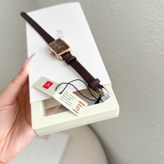 PHỤ KIỆN - ĐỒNG HỒ MẶT VUÔNG TONE NÂU ĐẬM