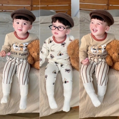 SET 2 BỘ DÀI COTTON CUTE PUPPY SIÊU CƯNG BÉ TRAI