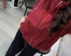ÁO KHOÁC NỈ ĐỎ HAI DA NỮ THU ĐÔNG SẴN