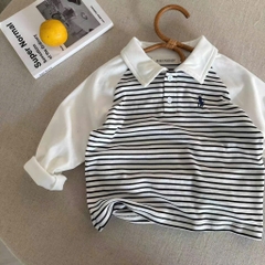 SET 4 ÁO POLO DÀI TAY CAO CẤP BÉ TRAI SẴN
