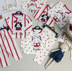 SET BỘ DÀI NOEL KẺ ĐỎ CHẤM NI BÉ TRAI BÉ GÁI