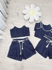SET JEANS PHỐI DÂY RUA QUẦN LI KÉP SẴN