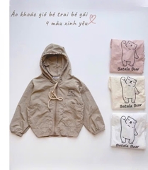 ÁO KHOÁC GIÓ IN GẤU 4 MÀU BÉ TRAI BÉ GÁI SẴN (SALE 35k)