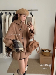 ÁO KHOÁC DẠ LEN ÉP DÁNG RỘNG SIÊU HOT