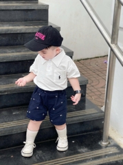 SET CỘC ÁO CỔ TRỤ QUẦN KAKI BÉ TRAI 2 MÀU