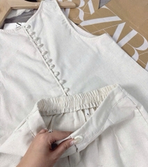 SÉT BỘ CỘC LINEN ÁO YẾM CÚC BỌC NỮ SẴN