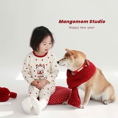 SET BỘ DÀI NOEL KẺ ĐỎ CHẤM NI BÉ TRAI BÉ GÁI