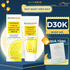 Sữa rửa mặt sáng da chiết xuất chanh Miinskin - Miinskin Ceramide Lemon Cleansing Foam