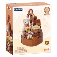 KAIDO-KD99029 Đồ chơi lắp ráp Gấu Teddy bánh Sô cô la