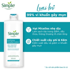 Nước Tẩy Trang Simple Cho Da Dầu Mụn 400ml