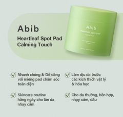 Toner pad chiết xuất diếp cá giúp làm dịu da & tẩy tế bào chết Abib Heartleaf Spot Pad Calming Touch (80 miếng)