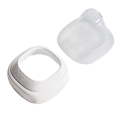 Bộ nắp đậy núm ti và Cổ nối bình sữa Hegen TRẮNG