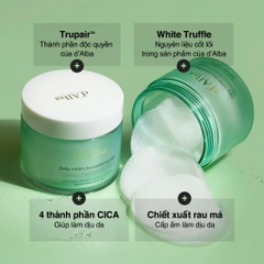 Toner Pad  d'Alba rau má cấp ẩm và tẩy da chết dịu nhẹ hàng ngày