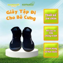 Giày cao su em bé - giày công thái học trẻ em Ggomoosin - speed đen đế đen