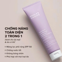 Kem chống nắng toàn thân chống thấm nước Paula's Choice Extra Care Non-Greasy Sunscreen Broad Spectrum SPF 50 148ml