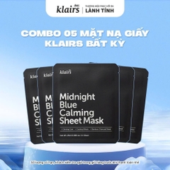 Combo 5 Dear, Klairs Mặt nạ giấy Midnight Blue Calming Sheet Mask 25mL