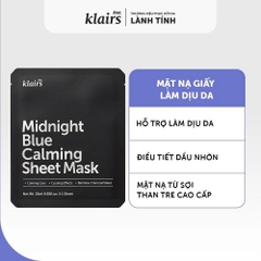 Combo 5 Dear, Klairs Mặt nạ giấy Midnight Blue Calming Sheet Mask 25mL