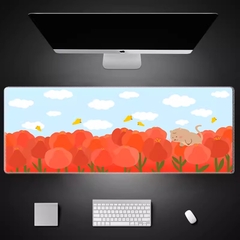 Miếng lót chuột Geek, bàn di chuột, pad chuột cỡ lớn Desk Mat 900x400 độ dày 4mm (Hoạt Hình - Hoa Switch)