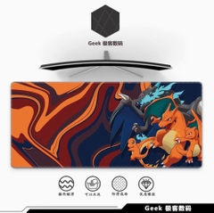 Miếng lót chuột Geek, bàn di chuột, pad chuột cỡ lớn Desk Mat 900x400 độ dày 4mm (Pokemon)