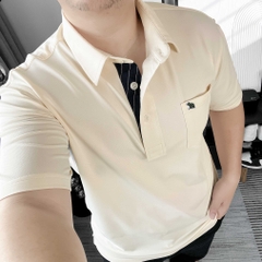 Áo Polo Big size Classy có Túi màu Be