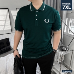 Áo Polo Bigsize Thêu Bông lúa Màu Xanh rêu