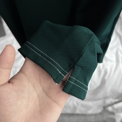 Áo Polo Bigsize Thêu Bông lúa Màu Xanh rêu