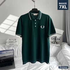 Áo Polo Bigsize Thêu Bông lúa Màu Xanh rêu