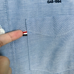 Áo Sơ Mi Bigsize Fold Tay dài Thêu con Ngựa Màu Xanh biển