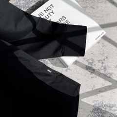 Áo Sơ Mi Tay dài Bigsize Trơn Logo thêu Gấu Màu Đen