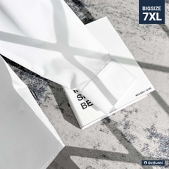 Áo Sơ Mi Tay dài Bigsize Trơn Logo thêu Gấu Màu Trắng