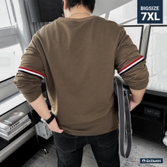 Áo Thun Tay dài Bigsize Phối tay Màu Nâu
