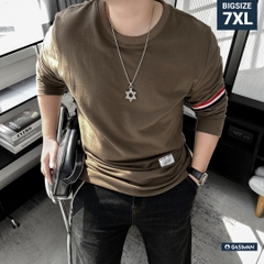 Áo Thun Tay dài Bigsize Phối tay Màu Nâu
