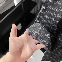 Áo Polo Bigsize Hoạ tiết Monogram GASIMAN Màu Xám chì