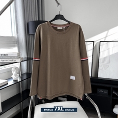 Áo Thun Tay dài Bigsize Phối tay Màu Nâu