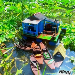 Mô hình thuyền xuồng ba lá mini decor cho bể thủy sinh, tiểu cảnh