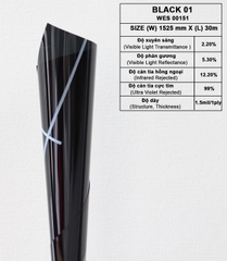 Phim cách nhiệt cửa kính Hàn Quốc Black 01