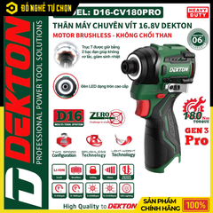 Máy Vặn Vít Dùng Pin 16.8V Dekton D16-CV180PRO – Brushless – Lực Siết 180Nm – Hàng Chính Hãng Có VAT
