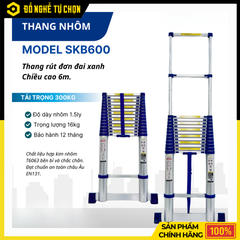 Thang Nhôm Rút Đơn Sumika SKB600 Cao 6m – Siêu Cao, Chắc Chắn, Gọn Nhẹ, An Toàn Khi Sử Dụng | Hàng Chính Hãng, Có VAT