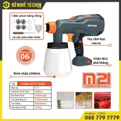 Súng phun sơn hoạt động bằng pin hiệu DEKTON, Model:M21-SPS1000