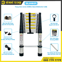 Thang Nhôm Rút Đơn 4.4m Sumika SK440